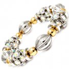 Aurore Boreale Bracelet Stretch Glass Stones Beads Various Chrams Fireball 15 Mm Wid 21692-2686TTABO