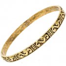 Gold Colored Bracelet Texture Hoop Antique Patterns 3 Inch Diameter 8 Mm Width 21692-1965BOGOD