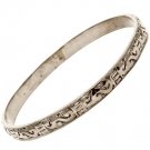 Black Bracelet Texture Hoop Antique Patterns 3 Inch Diameter 8 Mm Width 21692-1965BNBLK