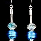 Blue Earring Fish Hook BeadBead Shell 1 3 4 Inch Drop 210155-0872RDBLU
