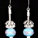 Teal Earring Fish Hook BeadBead Human Face 1 3 4 Inch Drop 210155-0871RDTEL