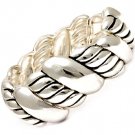 Silver Colored Bracelet Stretch Metal Casting Various Patterns Texture 1 Inch Widt 210152-02999ASSIV