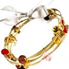 Multi Colored Bracelet Cord Bead Various Charms Lipstick Purse Bow Ribbon Multi St 210152-02511AGMLT