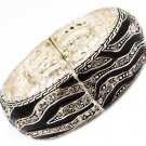Multi Colored Bracelet Stretch Crystal Studs Enamel Texture 1 Inch Width 210152-01844ASANI