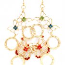 Multi Colored Earring Fish Hook Studed Bead Hoops Butterfly Metal Casting 3 Inch Dro 1995-99614MGMLT