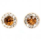 Brown Earring Post Earring Crystal Studs 10 Mm Drop 11315-99824GDBOA