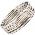 Silver Colored Bracelet Bangle Stackable Metal Casting Various Hoops Texture 20 Mm  32228-32777RDSIV