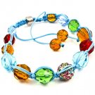 Bracelet Crystal Stone Fireball Shambella Cord Adjustable 10 Mm Long 219202-718310MTB
