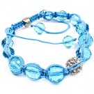 Blue Bracelet Crystal Stone Fireball Shambella Cord Adjustable 10 Mm Long 219202-718310BLU