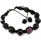 Bracelet Crystal Stone Fireball Shambella Cord Adjustable 10 Mm Long 219202-718310BKC