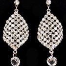 Clear Earring Post Earring Bead Crystal Studs Diamond Shape 2 Inch Drop / 53535-9124RDCLR
