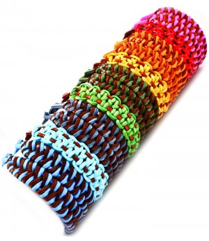 Multi Colored Bracelet Cord Adjustable Faux Leather Interlaced 24 Pieces 6 1 2 Inch L 48162-99413MLT