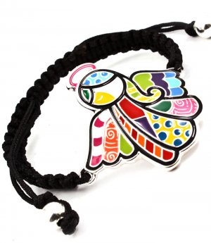 Multi Colored Bracelet Cord Britto Adjustable Painteded Angel 4712-5478RDMLT