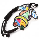 Multi Colored Bracelet Cord Britto Adjustable Painteded Frog 4712-5473RDMLT