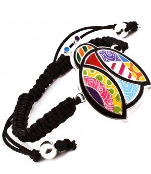 Multi Colored Bracelet Cord Britto Adjustable Painteded Ladybug 4712-5466RDMLT