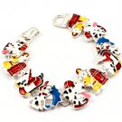 Multi Colored Bracelet Theme Magnetic Lock Metal Casting Painted Fire Fighter Dog 7 I 4712-3495RDMLT