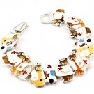 Multi Colored Bracelet Theme Magnetic Lock Metal Casting Painted Bears 7 Inch Long 4712-3492RDMLT
