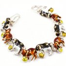 Multi Colored Bracelet Theme Magnetic Lock Metal Casting Painted Dogs With Ball Textu 4712-3464RDMLT