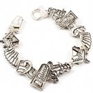 Silver Colored Bracelet Theme Magnetic Lock Metal Casting Music Materials Texture 7 I 4712-3443ASSIV