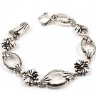 Silver Colored Bracelet Theme Magnetic Lock Metal Casting Navette Texture 7 Inch Long 4712-2129ASSIV