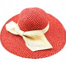 Red Hat And Cap Floppy Ribbon Packable 100% Paper One Size / 425830-210RED