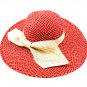 Red Hat And Cap Floppy Ribbon Packable 100% Paper One Size / 425830-210RED
