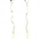 Cream Earring Post Earring Twisted Faux Pearl Tear Drop Texture 2 1 2 Inch Drop 32533-03474RDCRM