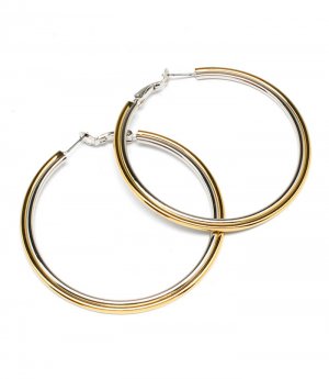 Gold Colored Earring Pin Catch Hoop Metal Casting 2 1 2 Inch Tall 32528-36056TTGOD