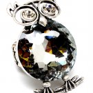 Clear Ring Adjustable Stretch Crystal Studs Owl Metal Casting 2 Inch Tall 3251827-0123SOCLR