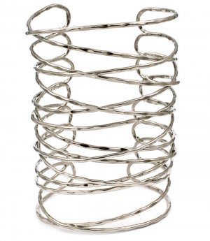 Silver Colored Bracelet Cuff Metal Casting Texture 4 Inch Width 32233-04813RDSIV