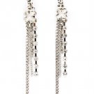 Clear Earring Post Earring Metal Casting Crystal Stud Tassel Clovers Prong Set Textu 25185-9075RDCLR