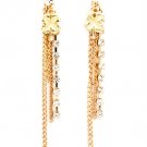 Clear Earring Post Earring Metal Casting Crystal Stud Tassel Clovers Prong Set Textu 25185-9075GDCLR