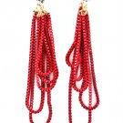 Red Earring Post Earring Crystal Stud Multi Layered 3 1 4 Inch Drop 25185-1286GDRED