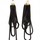 Black Earring Post Earring Crystal Stud Multi Layered 3 1 4 Inch Drop 25185-1286GDBLK