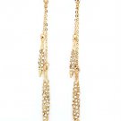 Clear Earring Post Earring Glass Stones Crystal Studs Linear Drop Texture 4 Inch Dro 25185-1253GDCLR