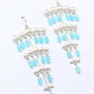 Blue Earring Linear Drop Metal Casting Bead 3 Inch Drop 25185-1130MSBLU