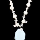 White Necklace Pendant Beads Acrylic Stone Faceted Multi Strand Cords Adjustable 2 3 2191014-7919WHT