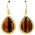 Brown Earring Fish Hook Formica Tear Drop Texture 20 Mm Drop 218195-16388MGBRO