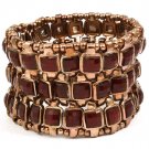 Brown Bracelet Stretch Formica Faceted Beads 1 1 2 Inch Width 218192-14221COBRO