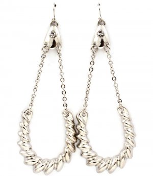 Clear Earring Fish Hook Metal Casting Crystal Stud 3 1 2 Inch Drop 1995-99535RDCLR