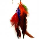 Multi Colored Earring Linear Drop Ear Cuff Charm Feather 7 Inch Drop 1965-99321BOMLT