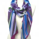 Purple Fashion Scarf Nautical Floral 21 Inch X 68 Inch / 524627-011PUR