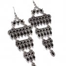 Black Earring Linear Drop Fish Hook Bead Metal Casting 3 1 2 Inch Drop 23145-0686SOBLK