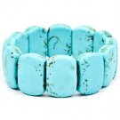 Turquoise Bracelet Stretch Turquoise Stones 20 Mm Width / 219102-7924TUQ