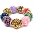 Multi Colored Bracelet Stretch Fireball Rondelle Crystal Studs 20 Mm Width 219102-784620RDMLT