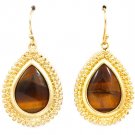 Brown Earring Fish Hook Formica Tear Drop Texture 1 Inch Drop 218195-16408MGBRO