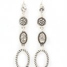 Clear Earring Fish Hook Linear Drop Crystal Stud Djsc Oval Texture 3 1 4 Inch Drop 210155-0923ASCLR