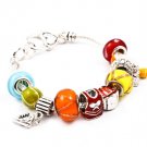 Multi Colored Bracelet Bangle Lobster Clasp Bead Metal CastingBead Cap Tennis Ball 210152-02697ASMLT