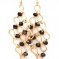 Black Earring Fish Hook Bead Metal Casting Diamond Shape Ribbon Texture 3 3 4 Inch D 1995-99680GDBKA