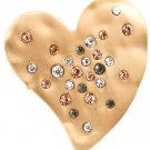 Peach Ring Adjustable Stretch Crystal Studs Heart Matte Finish 1 1 2 Inch Tall 19918-99050MGPEA